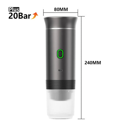 Measurement chart of a device with dimensions labeled, featuring the brand 'Plus 20Bar'.