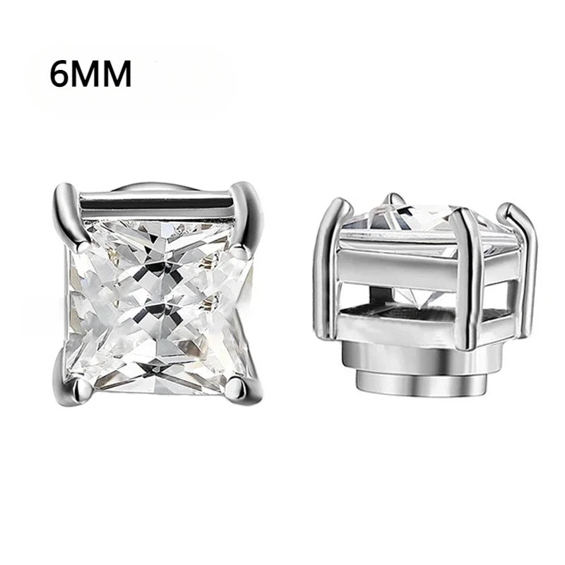 Magnetic Zircon Studs | No-Piercing Illusion Earrings