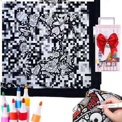 Color-Your-Own Velvet Art Blanket | Custom DIY Crafting Throw