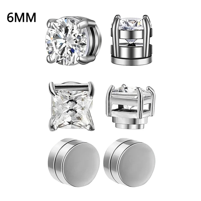 Magnetic Zircon Studs | No-Piercing Illusion Earrings