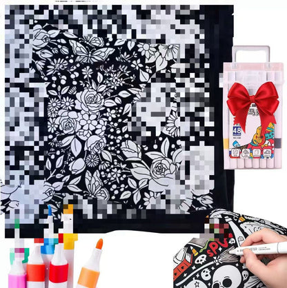 Color-Your-Own Velvet Art Blanket | Custom DIY Crafting Throw