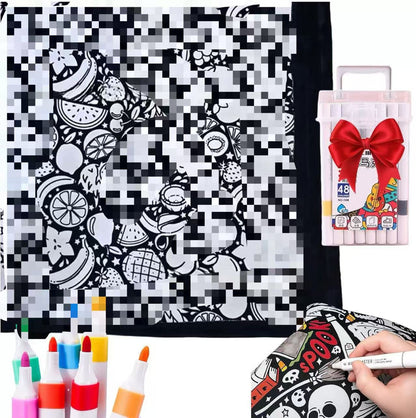 Color-Your-Own Velvet Art Blanket | Custom DIY Crafting Throw