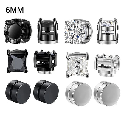 Magnetic Zircon Studs | No-Piercing Illusion Earrings