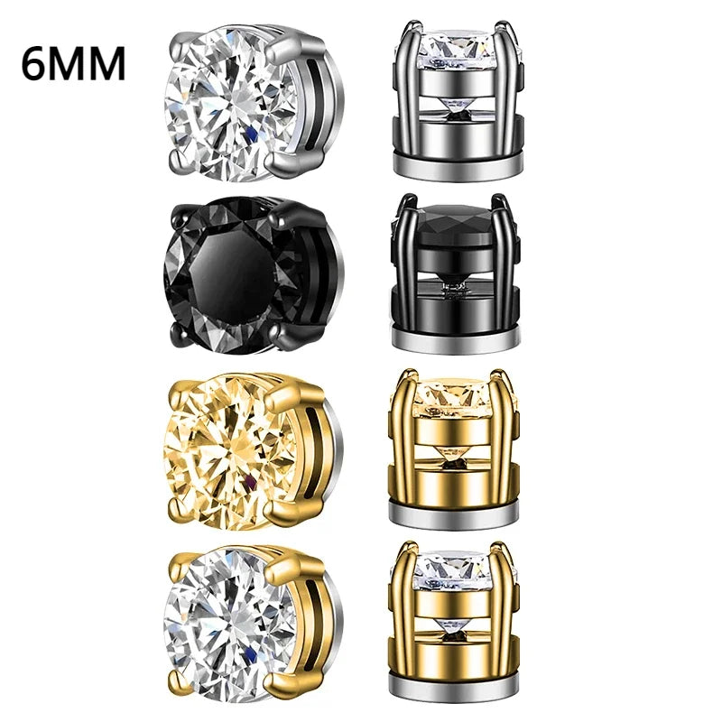 Magnetic Zircon Studs | No-Piercing Illusion Earrings