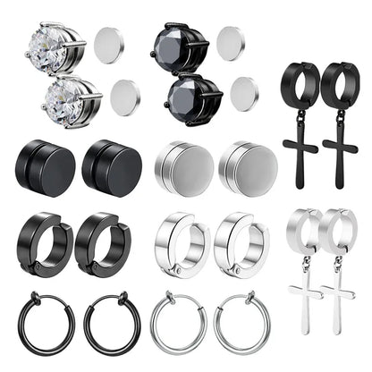 Magnetic Zircon Studs | No-Piercing Illusion Earrings
