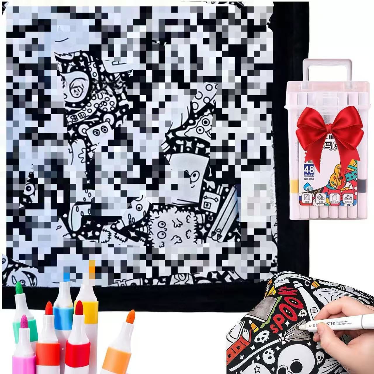Color-Your-Own Velvet Art Blanket | Custom DIY Crafting Throw