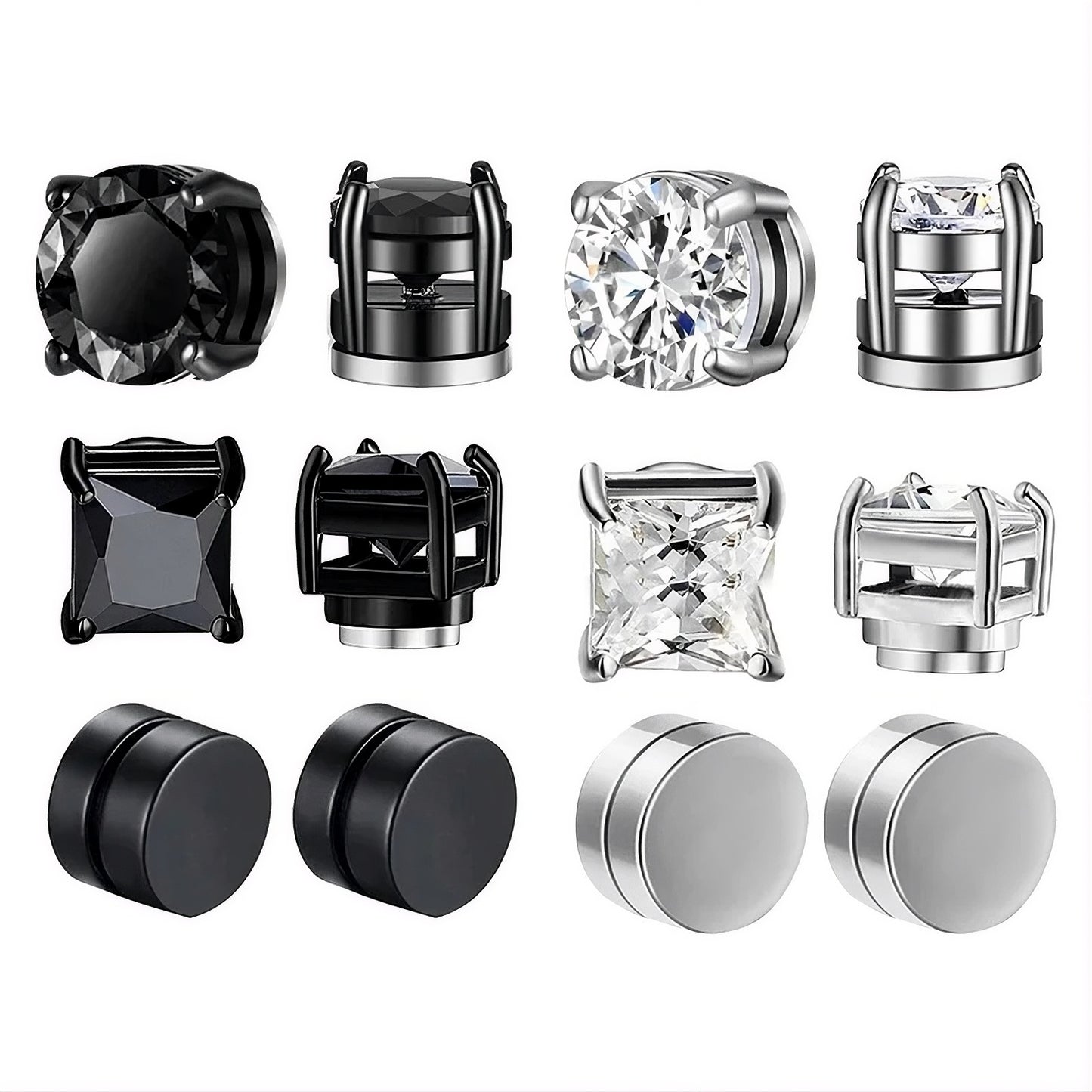 Magnetic Zircon Studs | No-Piercing Illusion Earrings