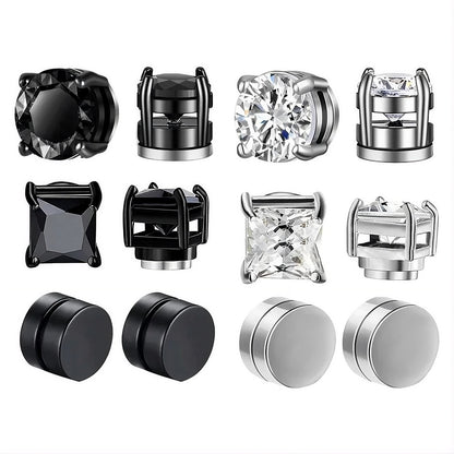 Magnetic Zircon Studs | No-Piercing Illusion Earrings
