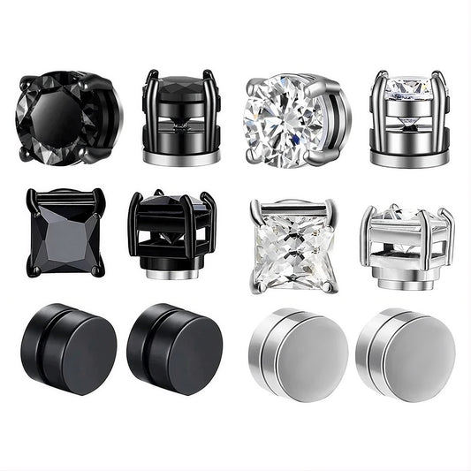 Magnetic Zircon Studs | No-Piercing Illusion Earrings
