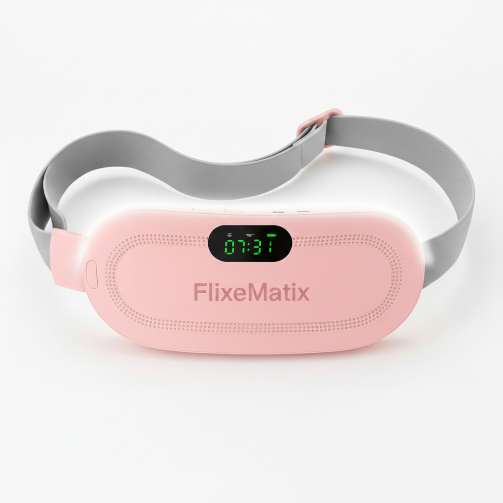 Pink and gray electronic device on a white background