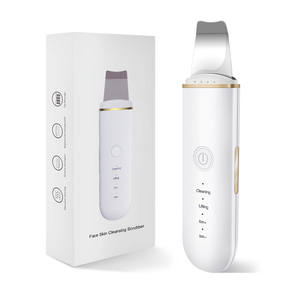 White face skin cleansing scrubber with packaging on a white background
