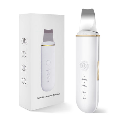 White face skin cleansing scrubber with packaging on a white background