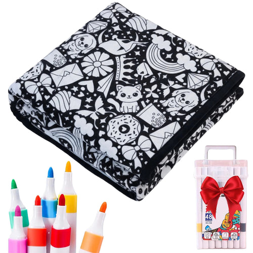 Color-Your-Own Velvet Art Blanket | Custom DIY Crafting Throw