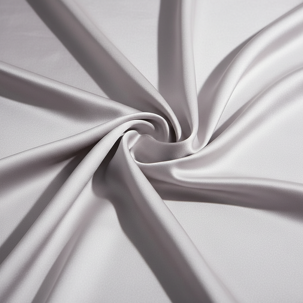 Close-up of Silver Gray fabric with folds and shadows