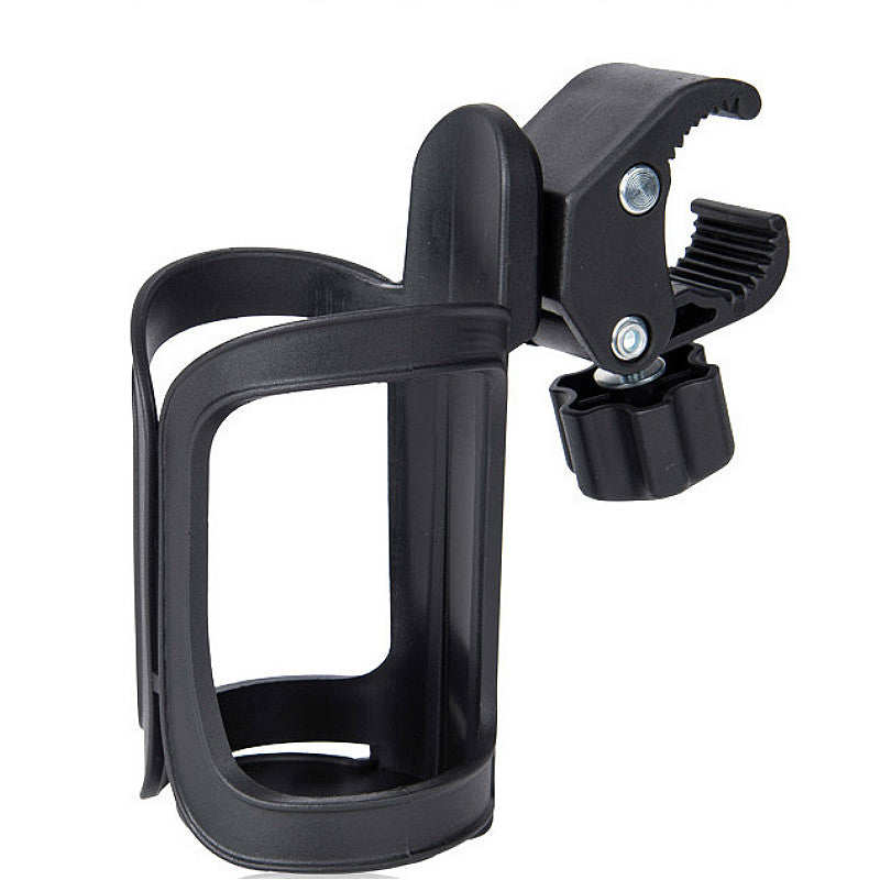 Black bike water bottle holder on a white background