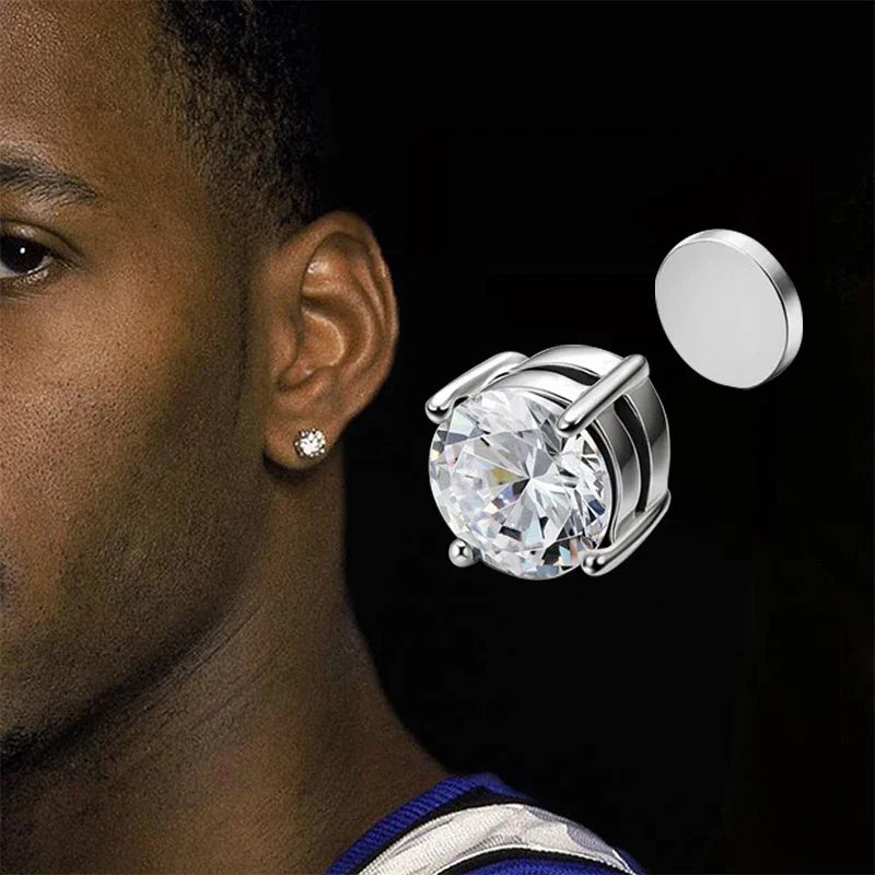 Magnetic Zircon Studs | No-Piercing Illusion Earrings