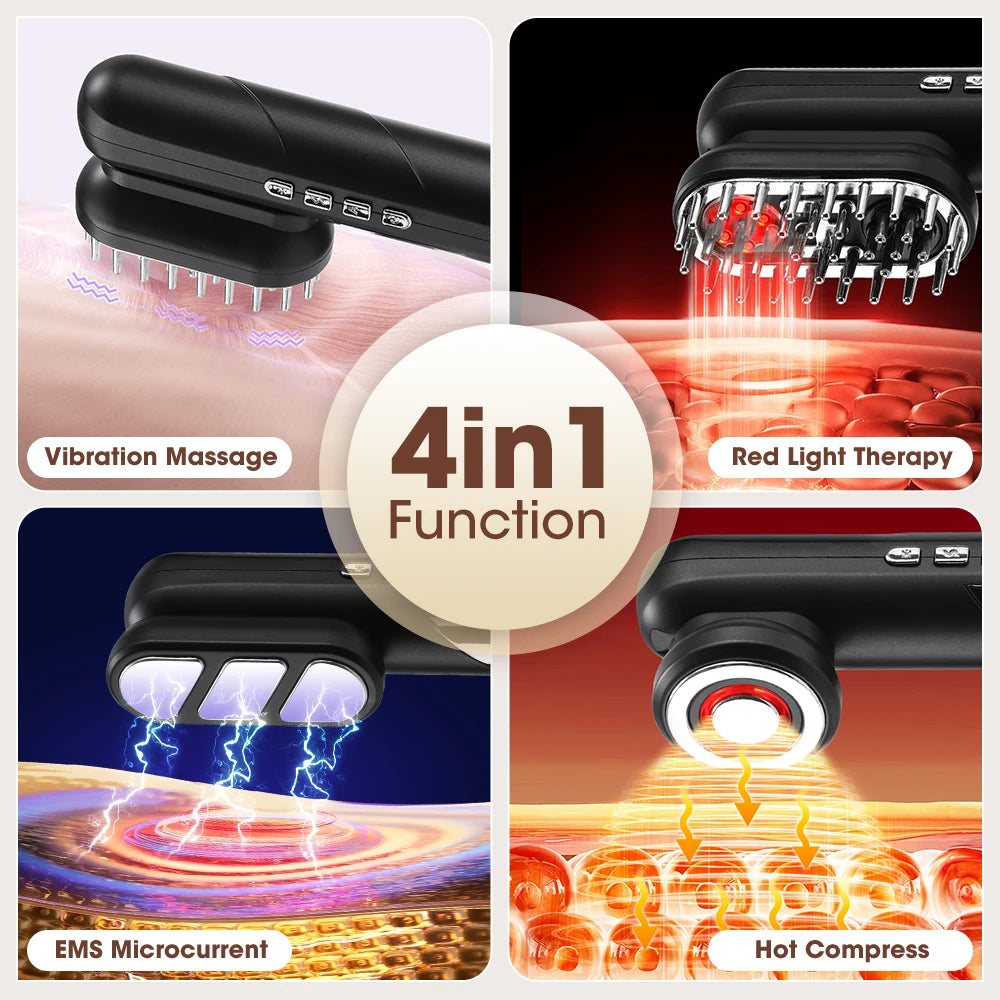 Omnisculpt 4-in-1 Electric Massage Comb | EMS & Red Light Therapy Scalp Massager
