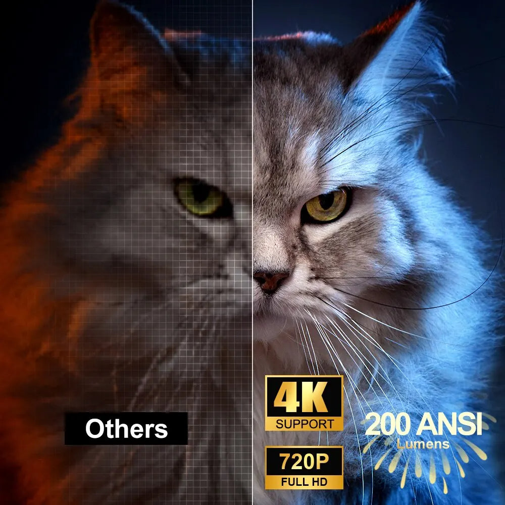 Cat image spliced, side by side, to show resolution with technical specifications on a dark background