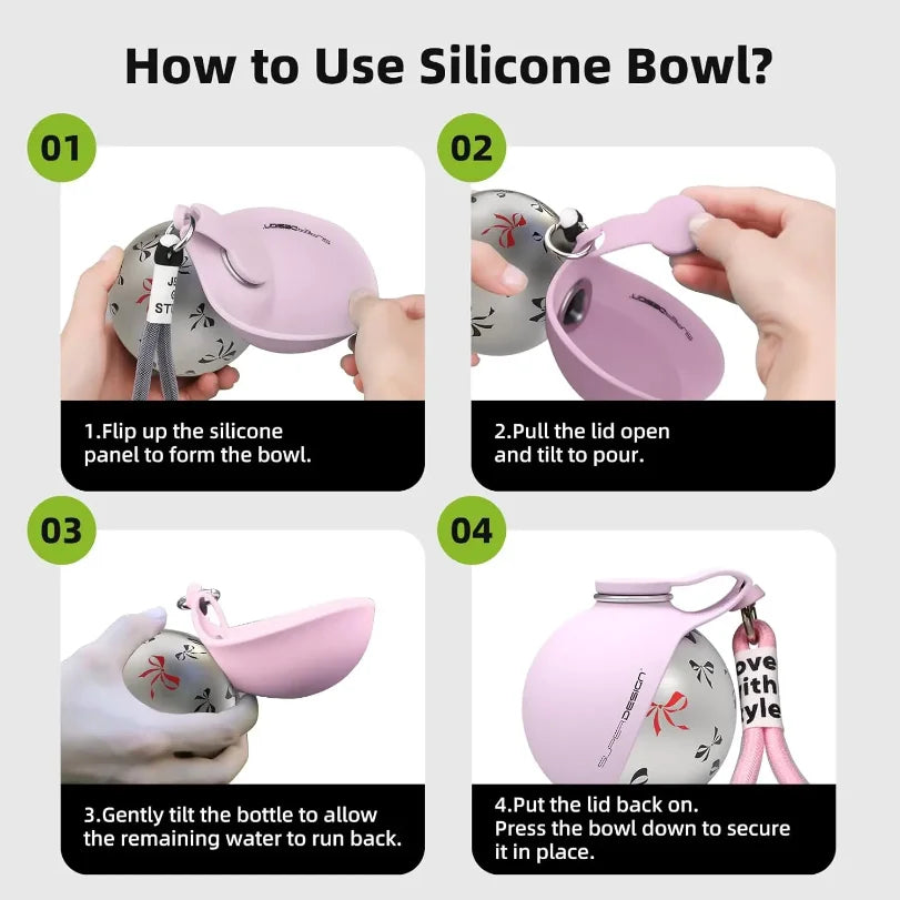 Instructions on how to use a silicone bowl with a lid.