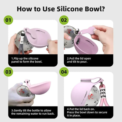 Instructions on how to use a silicone bowl with a lid.