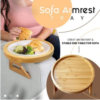 Premium 100% Bamboo Sofa Armrest Tray