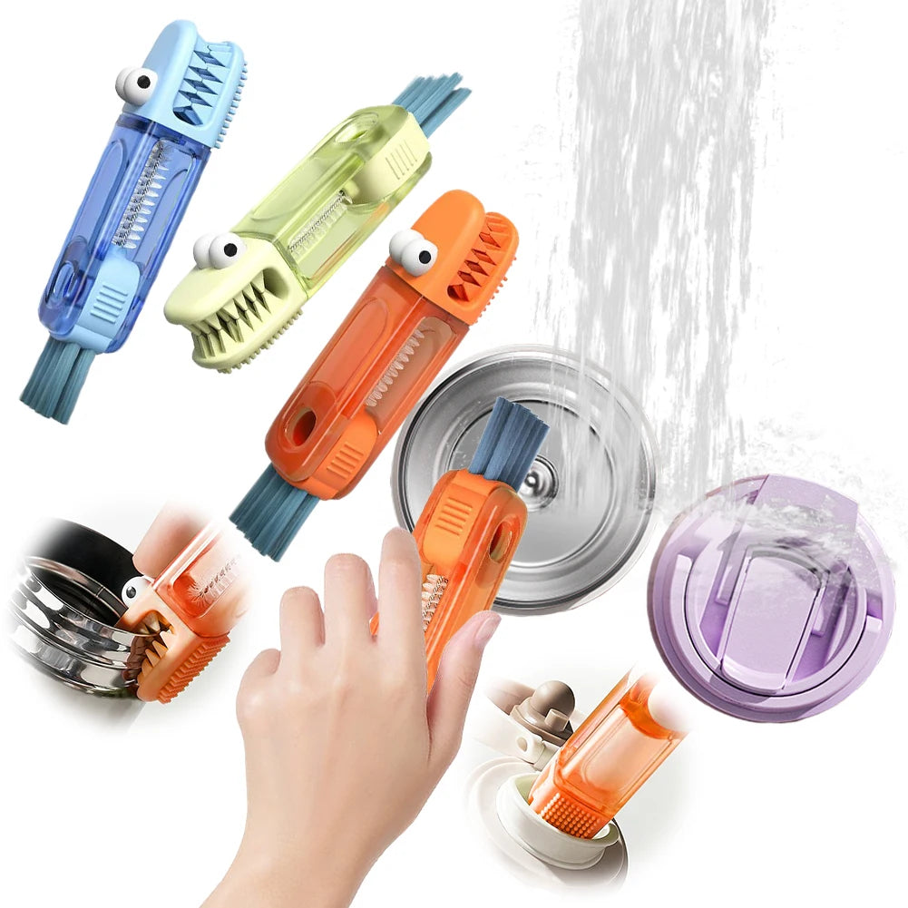 Set of colorful showerheads with a hand holding one, on a white background.