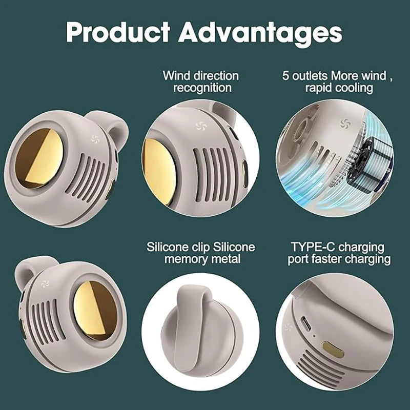 StealthBreeze Portable Clip-On Fan | Bladeless Hands-Free Personal Cooler