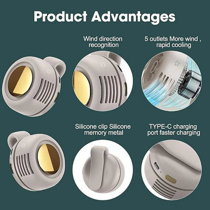 StealthBreeze Portable Clip-On Fan | Bladeless Hands-Free Personal Cooler
