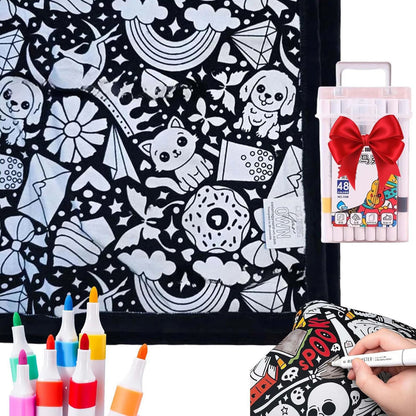 Color-Your-Own Velvet Art Blanket | Custom DIY Crafting Throw
