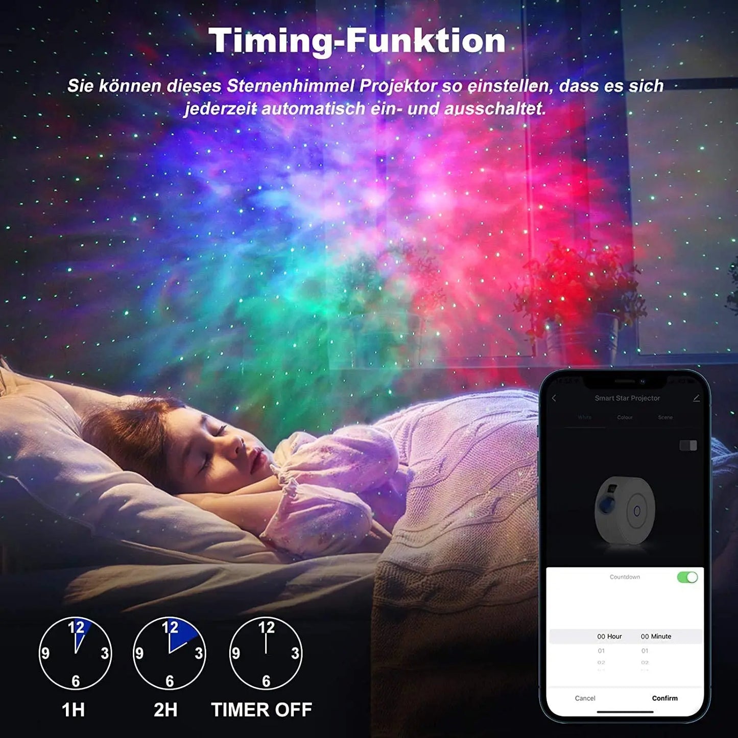 StellarGlow Smart WiFi Galaxy Projector | Tuya-Enabled App & Voice Control Aurora Night Light
