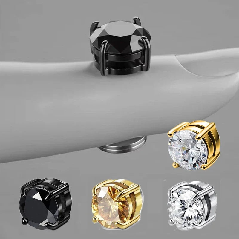 Magnetic Zircon Studs | No-Piercing Illusion Earrings