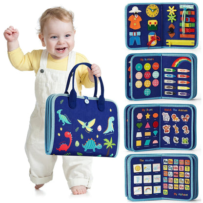 TinyTrek 8-Page Sensory Busy Book | Premium Toddler Fine Motor Skill Activity Board