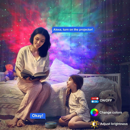 StellarGlow Smart WiFi Galaxy Projector | Tuya-Enabled App & Voice Control Aurora Night Light