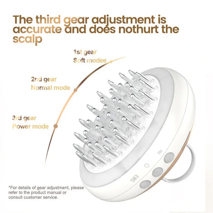 Hair massager with gear adjustment options on a white background