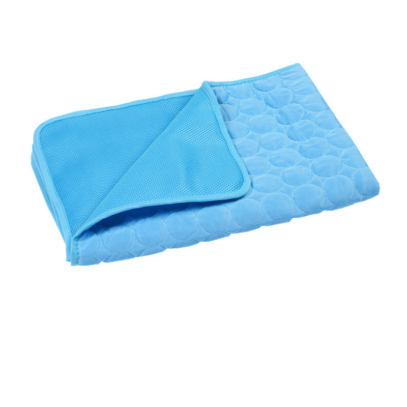 Blue textured towel on a white background