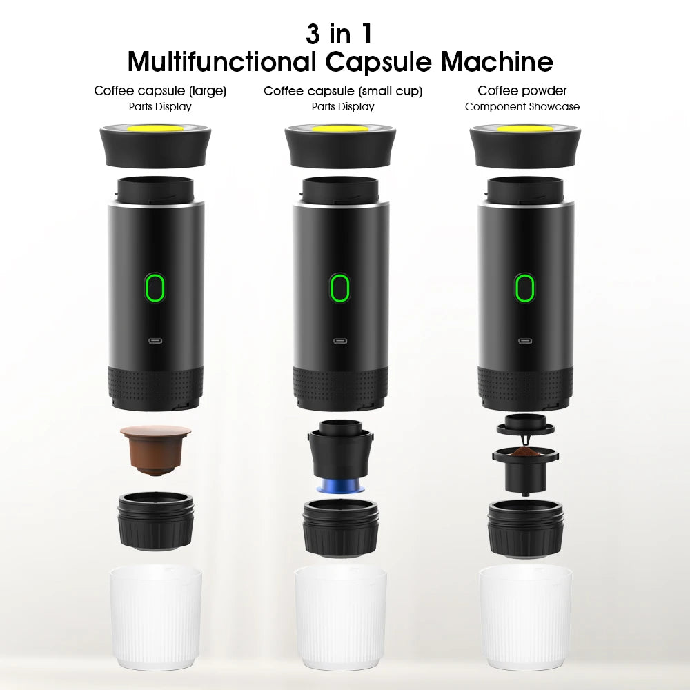 3-in-1 multifunctional capsule machine with various components on a white background