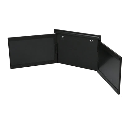 Black rectangular object with a textured surface on a white background
