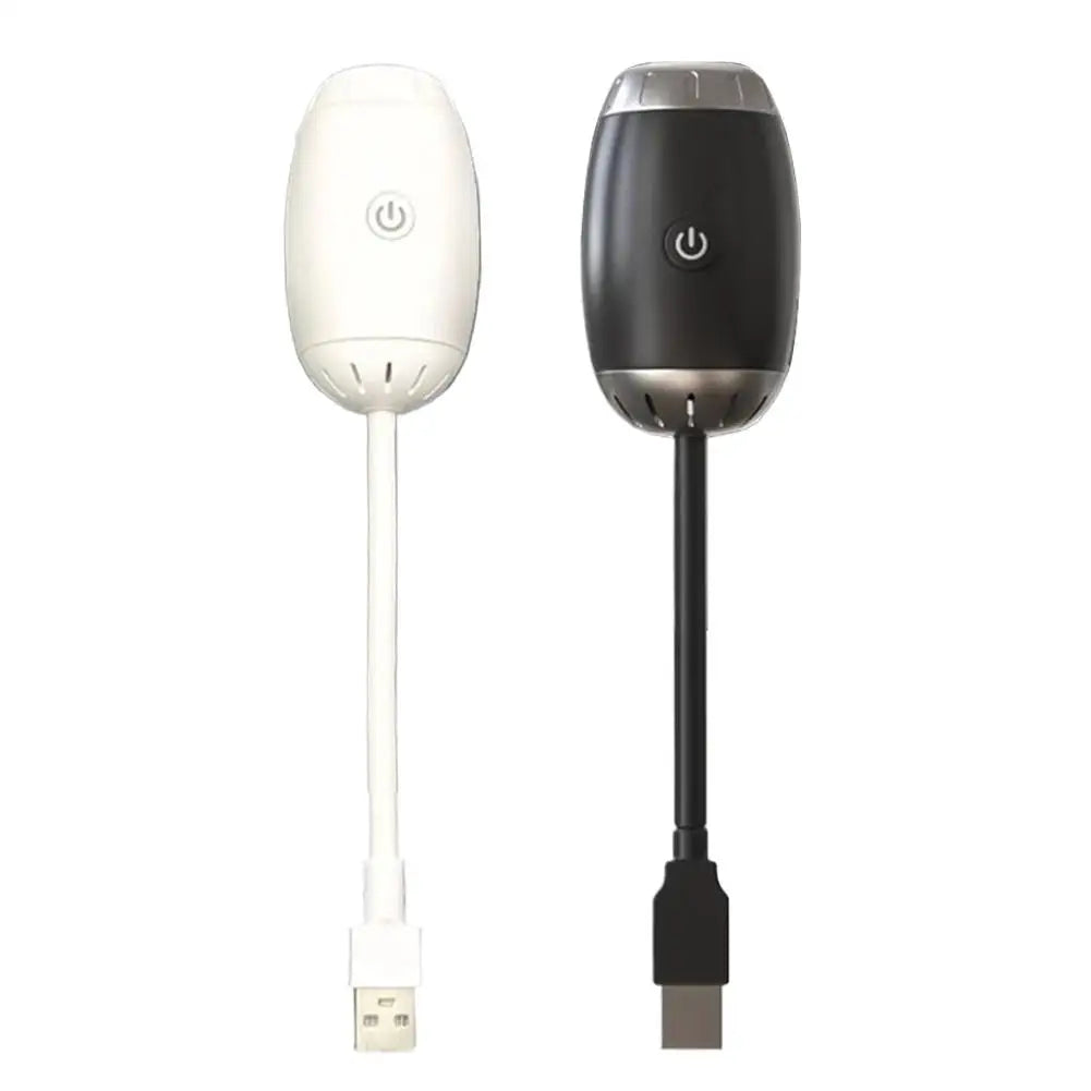White and black USB devices with power symbols on a white background