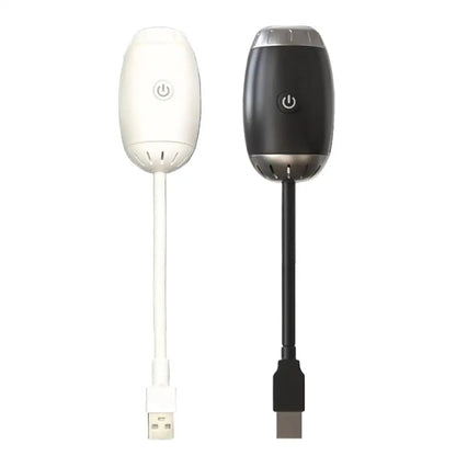 White and black USB devices with power symbols on a white background