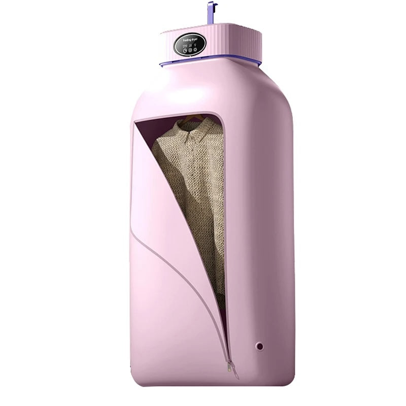 Pink electronic device with a mesh bag inside on a white background