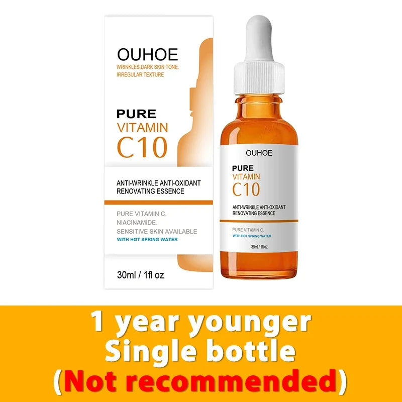 OUHOE Pure Vitamin C10 skincare product with packaging on a white background