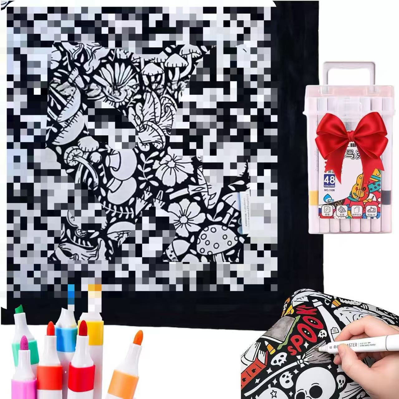 Color-Your-Own Velvet Art Blanket | Custom DIY Crafting Throw