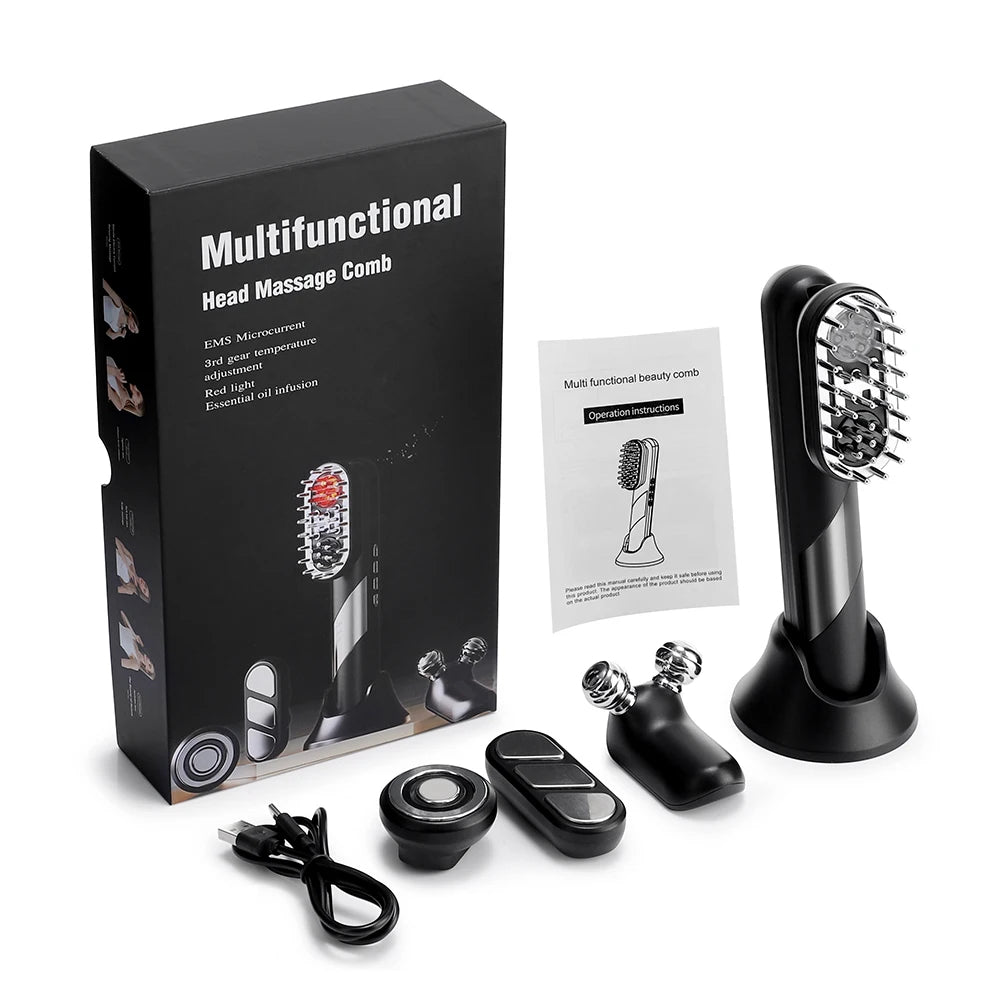 Omnisculpt 4-in-1 Electric Massage Comb | EMS & Red Light Therapy Scalp Massager
