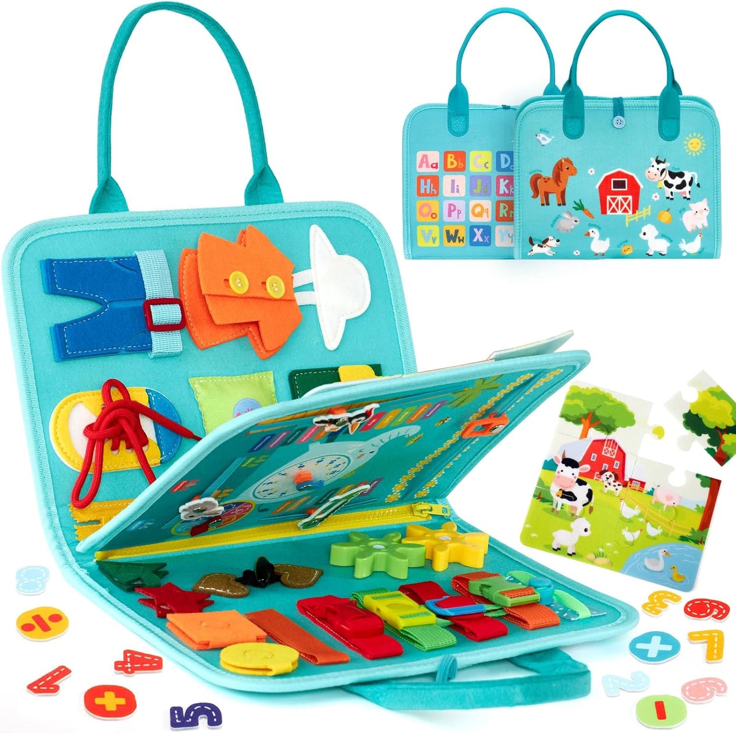 TinyTrek 8-Page Sensory Busy Book | Premium Toddler Fine Motor Skill Activity Board