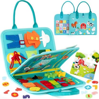TinyTrek 8-Page Sensory Busy Book | Premium Toddler Fine Motor Skill Activity Board
