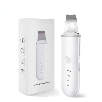 White face skin cleansing scrubber with packaging on a white background