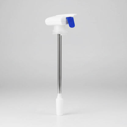 Squeeze bottle with pump mechanism and inset images of a child using it.