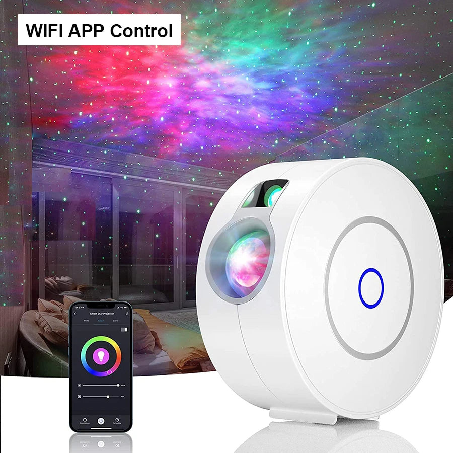 StellarGlow Smart WiFi Galaxy Projector | Tuya-Enabled App & Voice Control Aurora Night Light