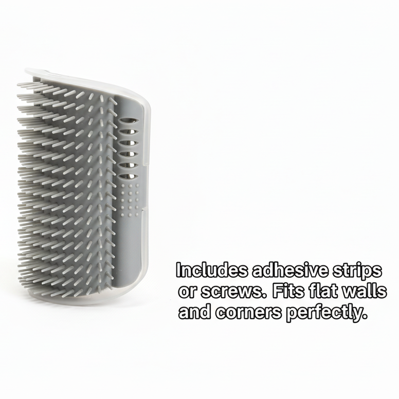 Metallic wall mounting bracket with text on a white background