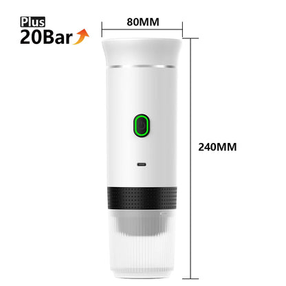 White and black device with dimensions labeled on a white background
